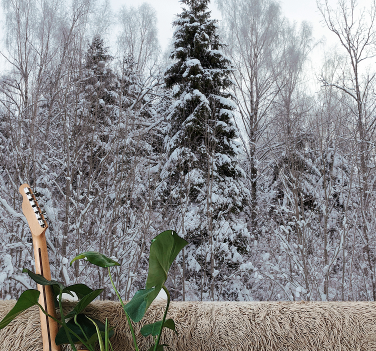 숲 벽 벽화 겨울 숲 풍경 - TenStickers