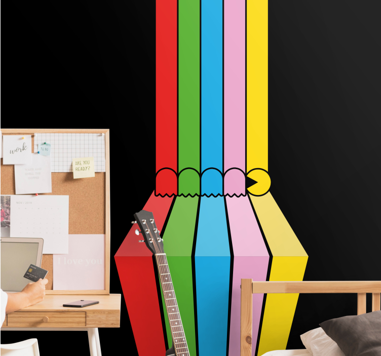 Murales de arte urbano 다채로운 연필 선화 - TenStickers