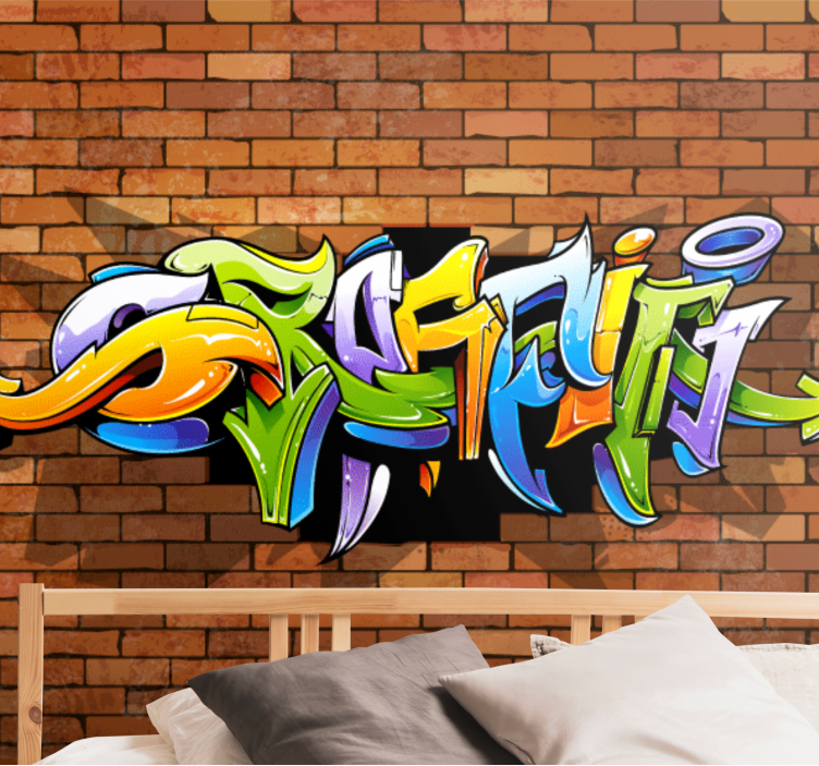 Murales de arte urbano 다채로운 도시 서체 - TenStickers