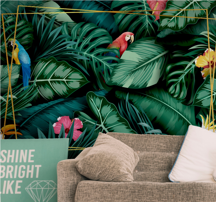 밀림 열대 앵무새 서식지 - TenStickers