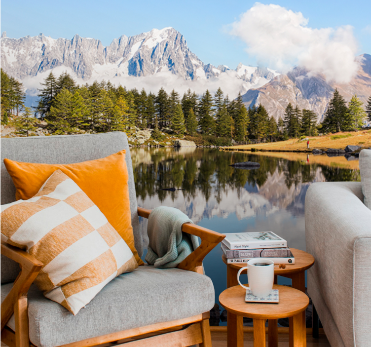 풍경 벽 벽화 산의 반영 풍경 - TenStickers