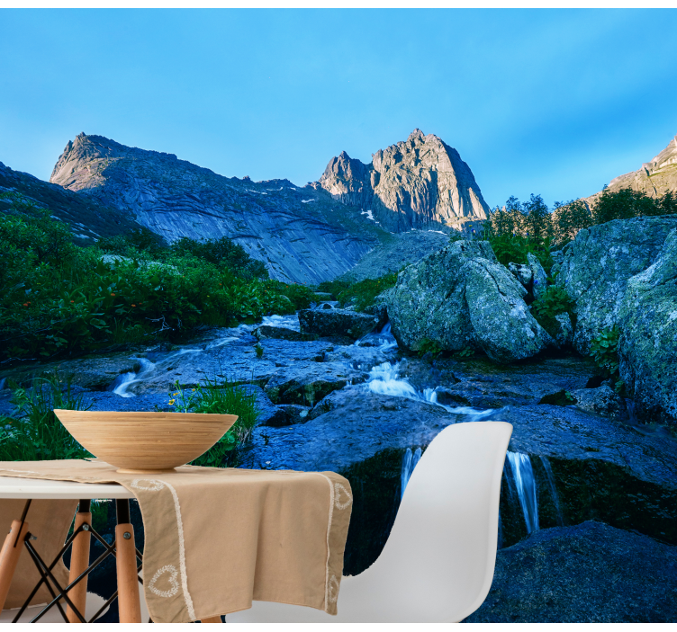 풍경 벽 벽화 산골짜기 시내 전망 - TenStickers