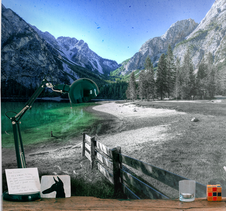 풍경 벽 벽화 산악 호수의 고요함 - TenStickers