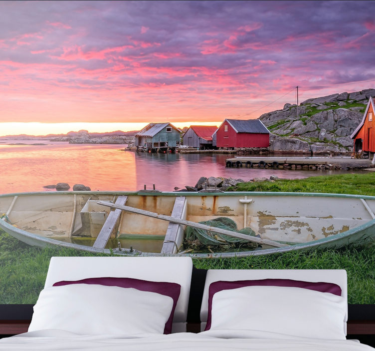 풍경 벽 벽화 아름다운 해안 마을 - TenStickers