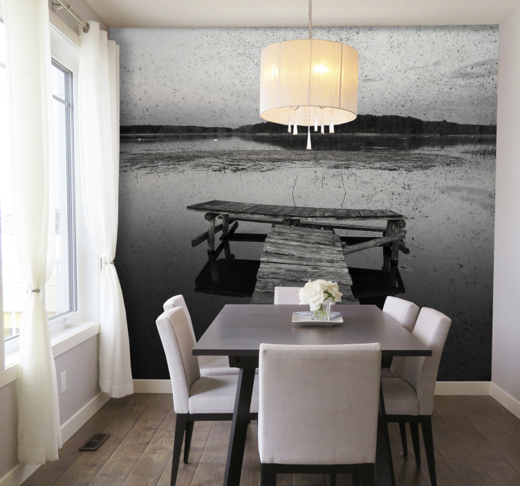 풍경 벽 벽화 아름다운 선착장 반영 - TenStickers