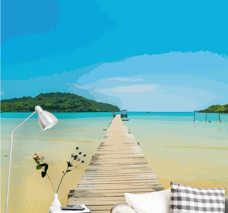 풍경 벽 벽화 고요한 해안 산책로 - TenStickers