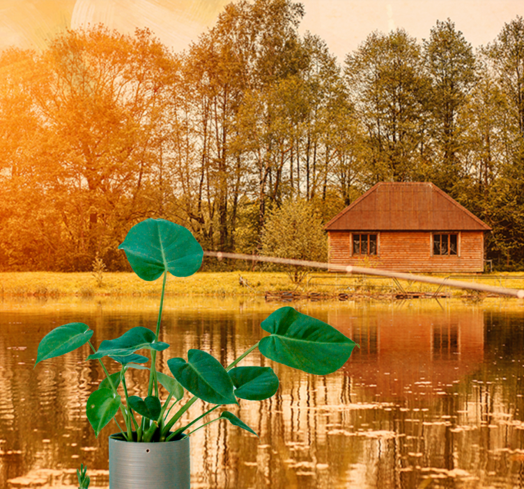 풍경 벽 벽화 고요한 호숫가 풍경 - TenStickers