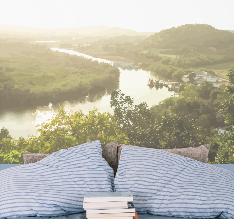 풍경 벽 벽화 평온한 강 전망 - TenStickers