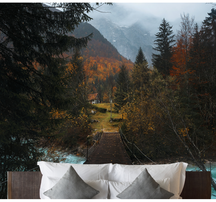 풍경 벽 벽화 나무 다리 길 - TenStickers