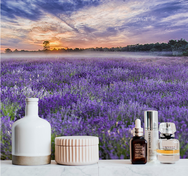 라벤더 밭 색상 자연 벽 벽화 - TenStickers