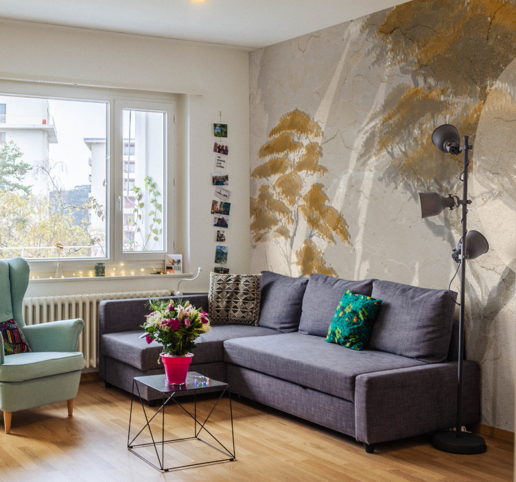 거실 벽 벽화 우아한 나무 실루엣 - TenStickers