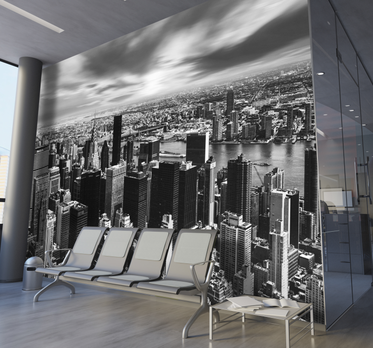 뉴욕 벽화 배경 화면 도시의 스카이라인 파노라마 - TenStickers