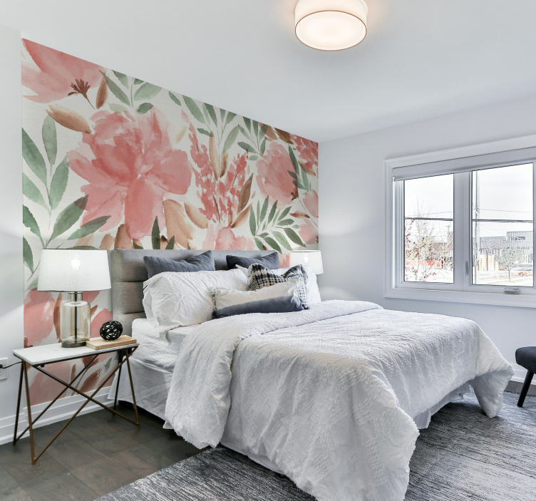 파노라마 배경 화면 파피에페인트 파노라미크 플로랄 - TenStickers