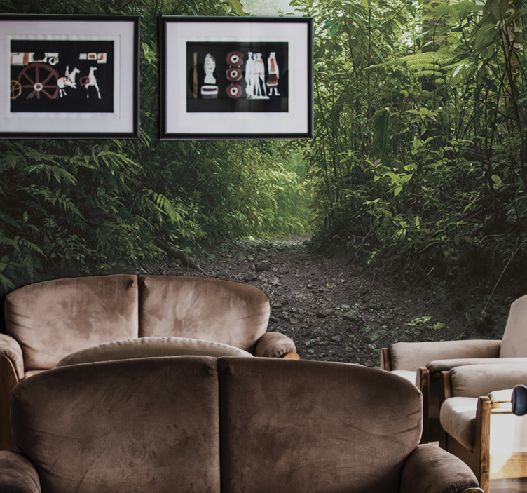 열대 우림 벽화로가는 통로 - TenStickers