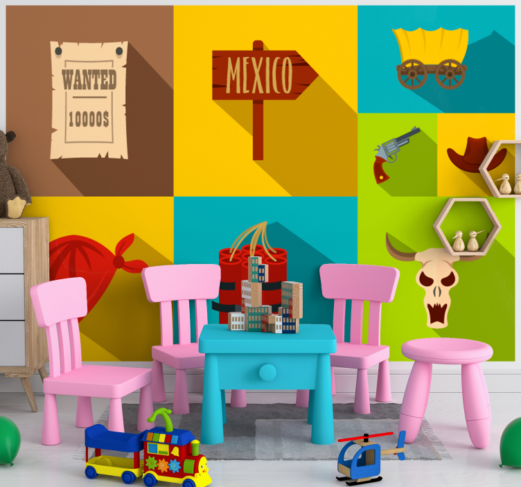 어린이 침실 벽 벽화 멕시코 테마 원티드 - TenStickers