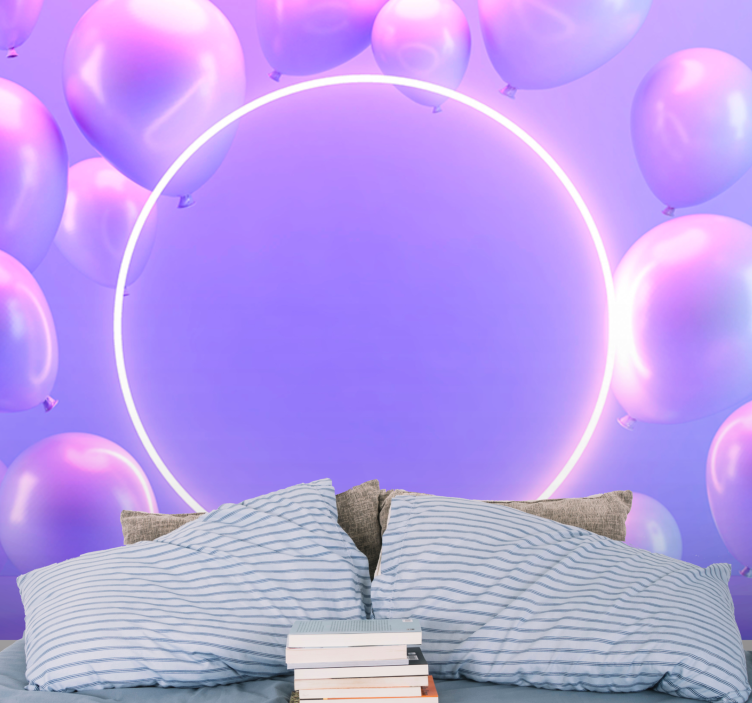 사랑 벽 벽화 떠다니는 풍선 원형 - TenStickers