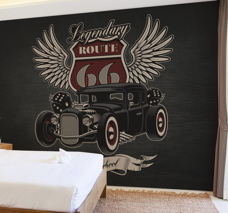 서비스 경로 자동차 벽화 - TenStickers