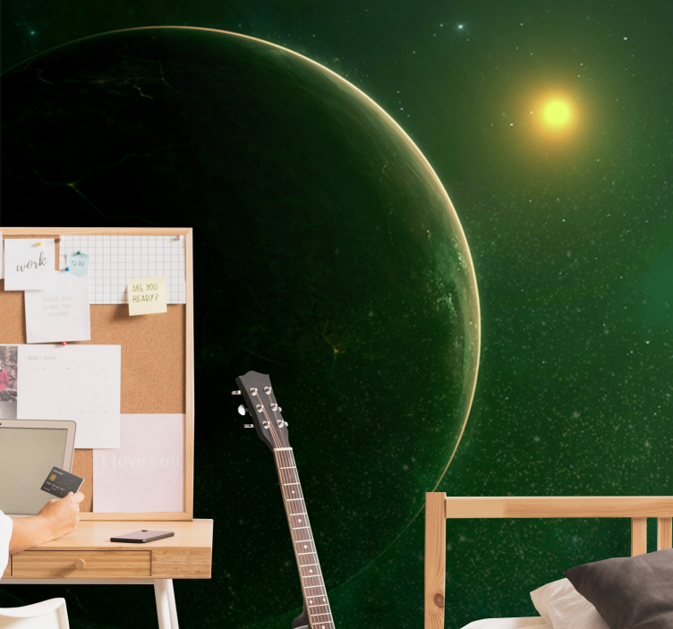 벽화 공간 행성 천체 장면 - TenStickers