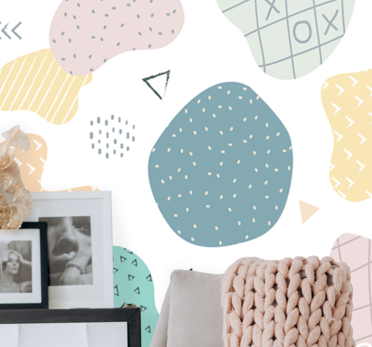 질감과 패턴 벽 벽화 추상 패턴 형태 - TenStickers