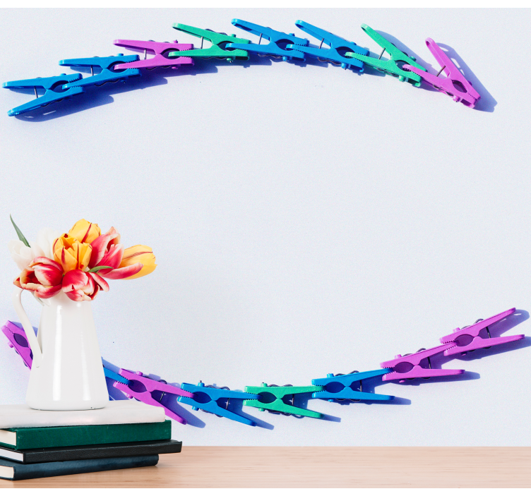 다른 질감과 패턴 벽 벽화 다채로운 클립 배열 - TenStickers