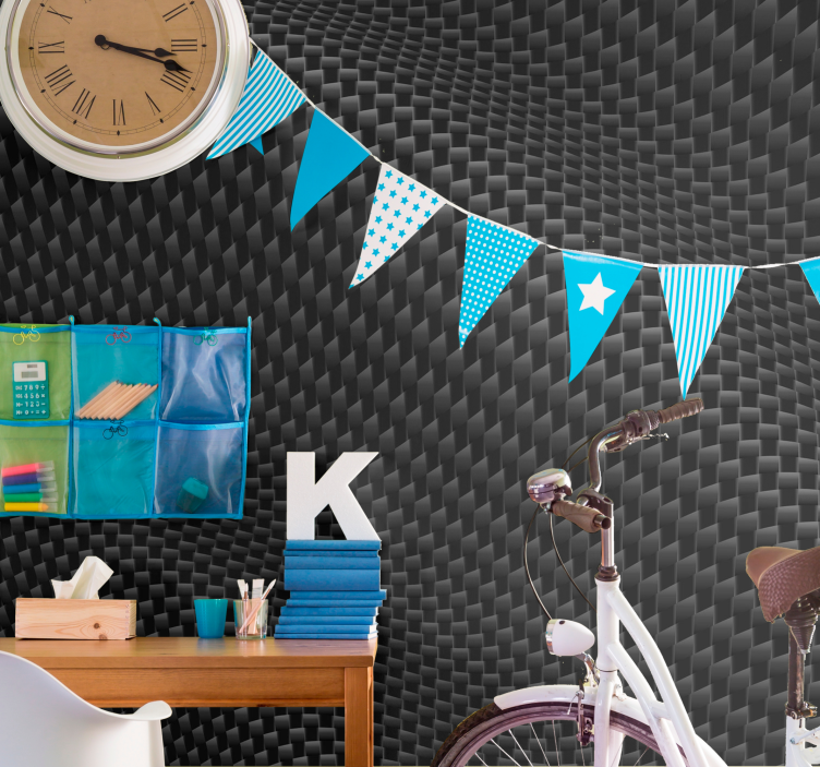 질감과 패턴 벽 벽화 텍스처 블랙 패턴 - TenStickers