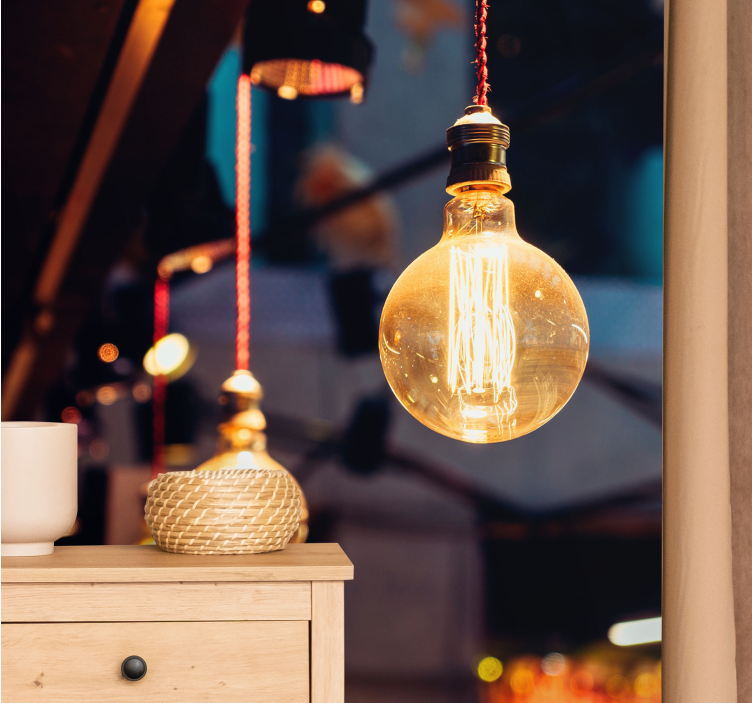 다른 질감과 패턴 벽 벽화 빈티지 조명 기구 - TenStickers