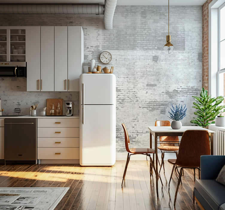 벽화 벽돌 기존의 흰 벽 - TenStickers