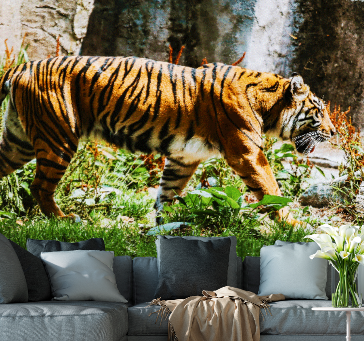 정글의 호랑이 거실 벽 벽화 - TenStickers