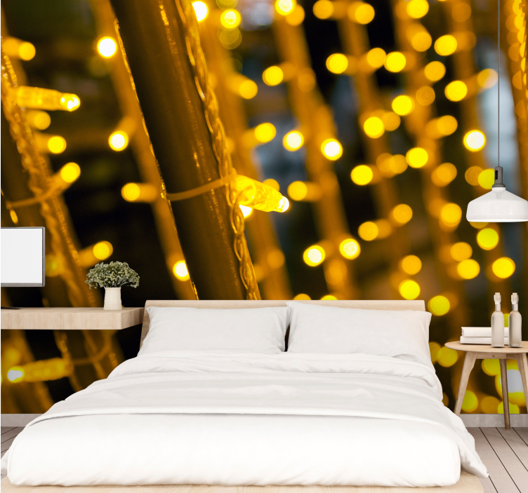 어두운 침실 벽화 벽지의 작은 조명 - TenStickers