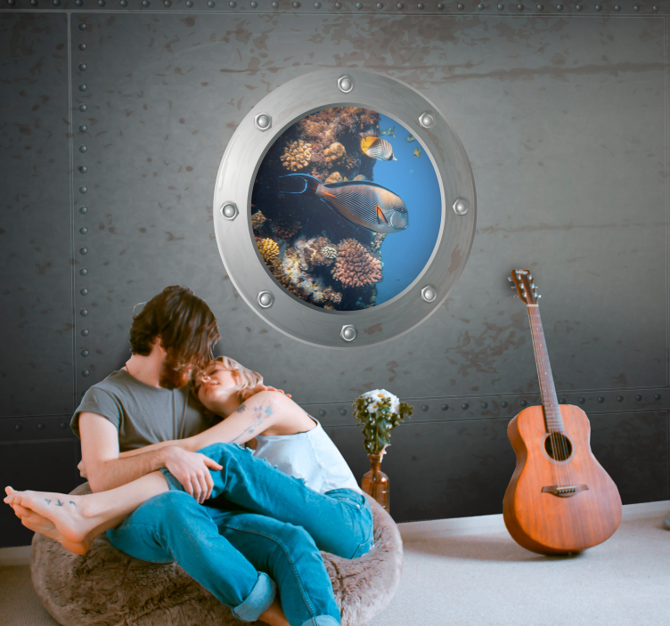 벽화 바다 수중 생물의 세계 - TenStickers