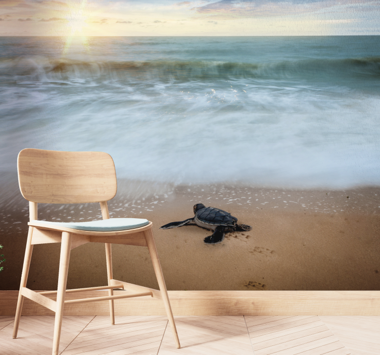 벽화 바다 떠오르는 거북이 - TenStickers