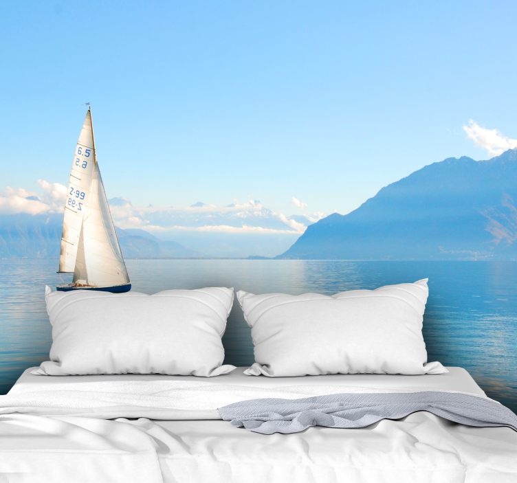 벽화 바다 수면 위 항해 - TenStickers