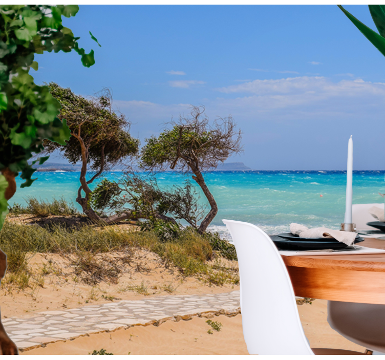 벽화 바다 고요한 풍경 길 - TenStickers