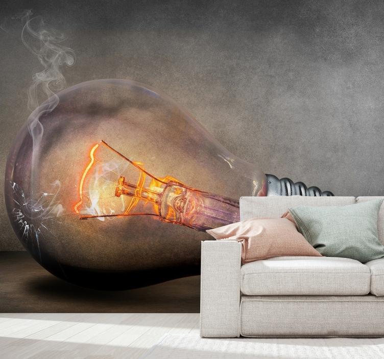 3d 효과 벽 벽화 부서진 조명 - TenStickers