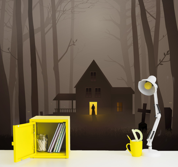 할로윈 벽화 소름끼치는 유령의 집 - TenStickers