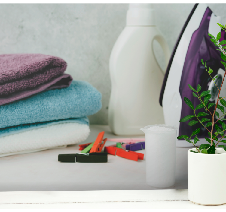 주방 벽화 세탁 필수품 전시 - TenStickers