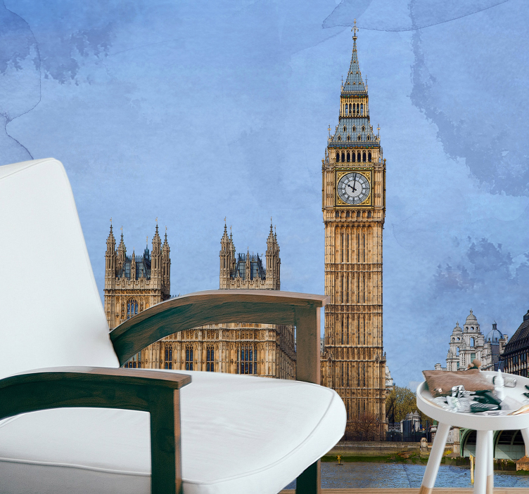런던 벽 벽화 빅벤 랜드마크 - TenStickers