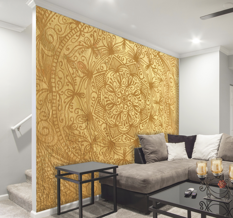 만다라 벽 벽화 화려한 소용돌이 패턴 - TenStickers