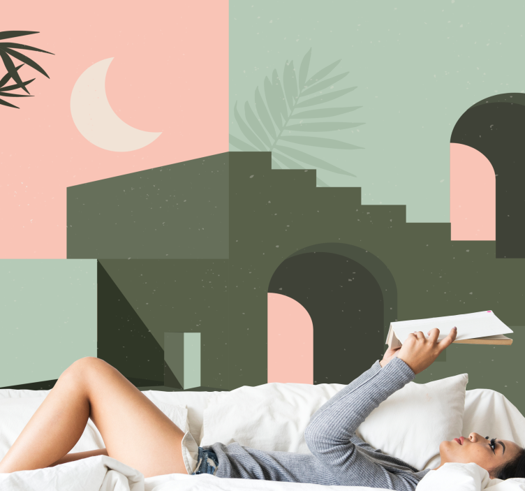 현대 벽화 추상 기하학적 구성 - TenStickers