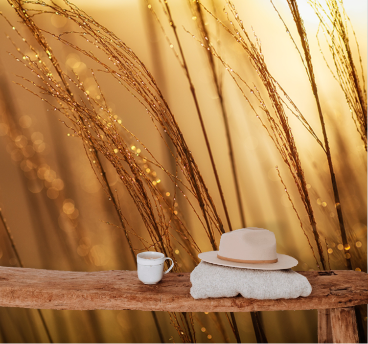 포토 뮤럴 자연 부드러운 황금 풀 - TenStickers