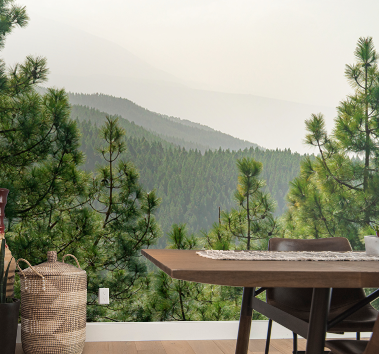 포토 뮤럴 자연 울창한 녹음의 풍경 - TenStickers