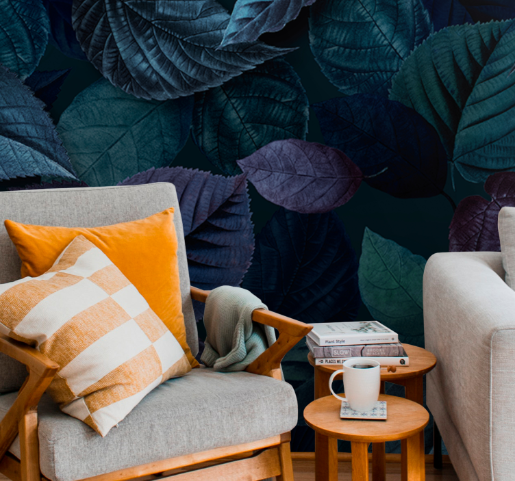 포토 뮤럴 자연 부드러운 잎 패턴 - TenStickers