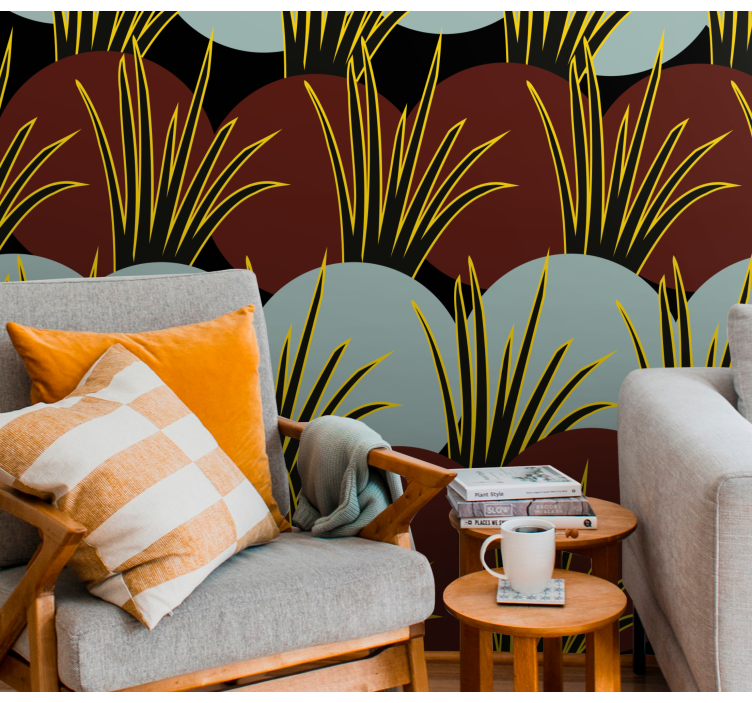 포토 뮤럴 자연 스타일화된 잔디 패턴 - TenStickers