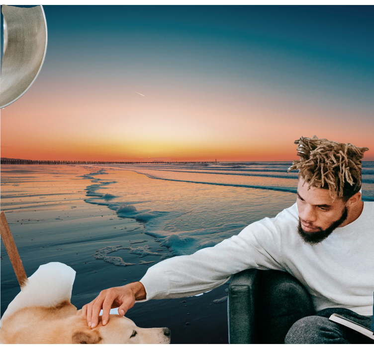 포토 뮤럴 자연 일몰 바다 파도 - TenStickers