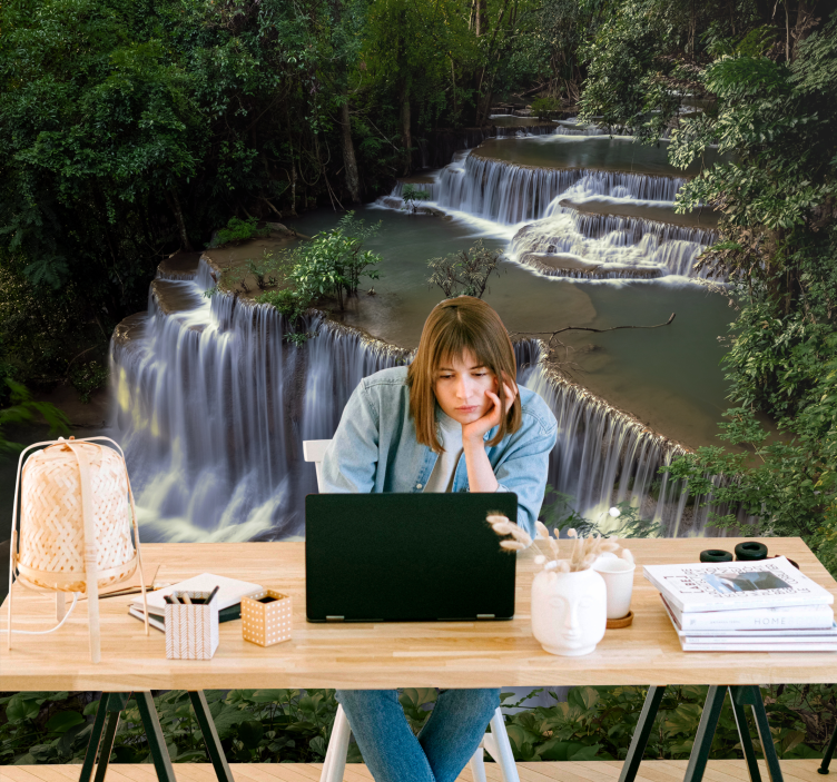 포토 뮤럴 자연 고요한 폭포 휴양지 - TenStickers