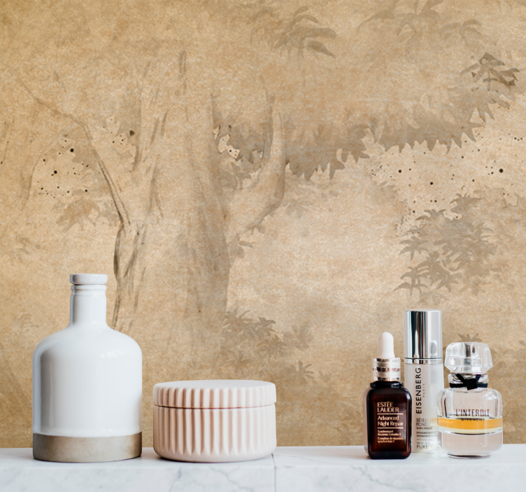 포토 뮤럴 자연 나무 실루엣 배경 - TenStickers