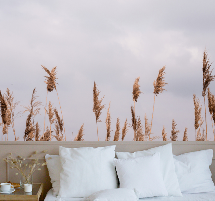 나무 벽 벽화 키 큰 풀 실루엣 - TenStickers