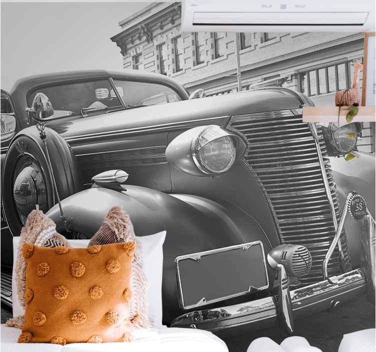 차량 벽 벽화 클래식 자동차 전시 - TenStickers