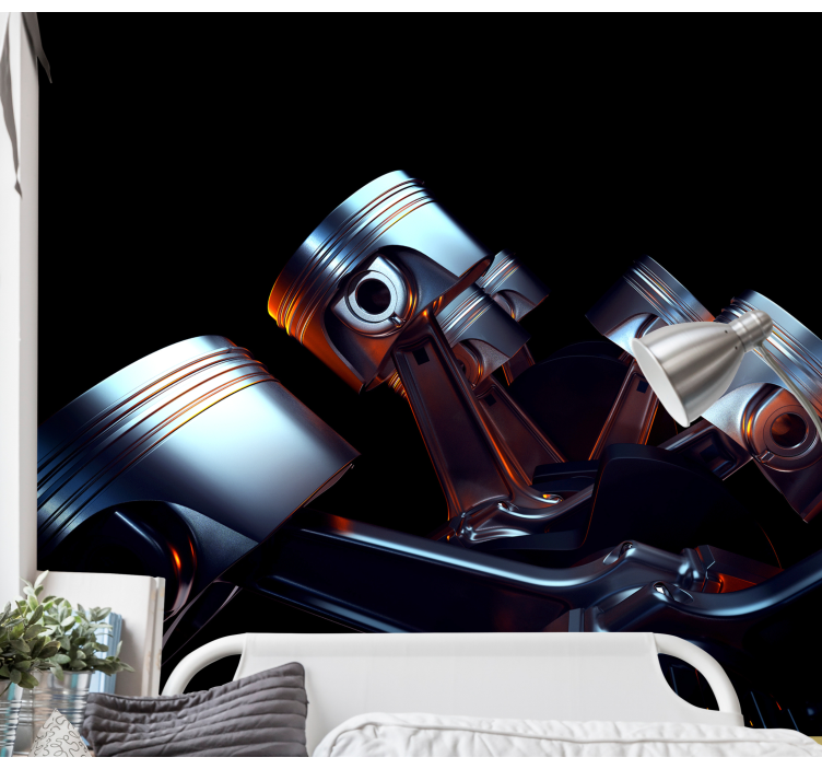 차량 벽 벽화 엔진 부품 상세 - TenStickers