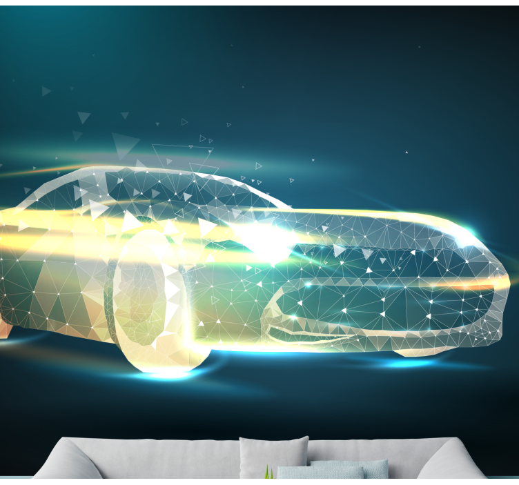차량 벽 벽화 기하학적 자동차 움직임 - TenStickers